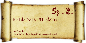 Szlávik Milán névjegykártya